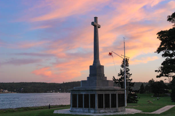 Halifax, Canada - August, 2023: Naval Memorial, located in Point Pleasant Park, which commemorates the fallen, serving the Canadian navy in World War I and World War II.