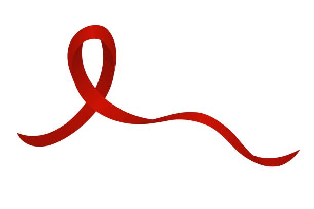 istock Illustration of a red ribbon intertwined, type one 2154663652
