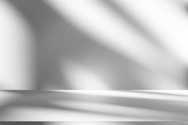 istock Wall interior background, studio and backdrops show products.with shadow from window color white . background for text insertion and presentation product 2154680140