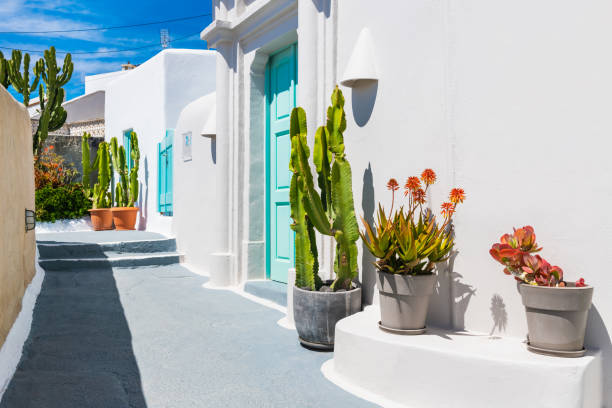 istock White cycladic architecture in Santorini island, Greece. 2154682941