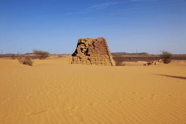 The ancient pyramids of Meroe in Sahara desert, Sudan, Nubia
