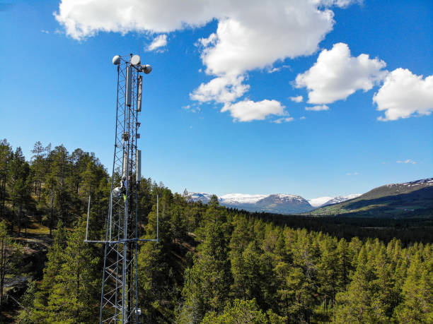 istock Working on installation of 5G telecommunications antennas with great view 2154684364