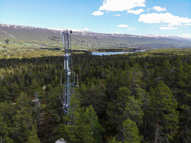 istock Working on installation of 5G telecommunications antennas with great view 2154684374