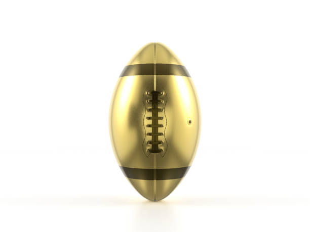 istock Gold American football ball 2154685546
