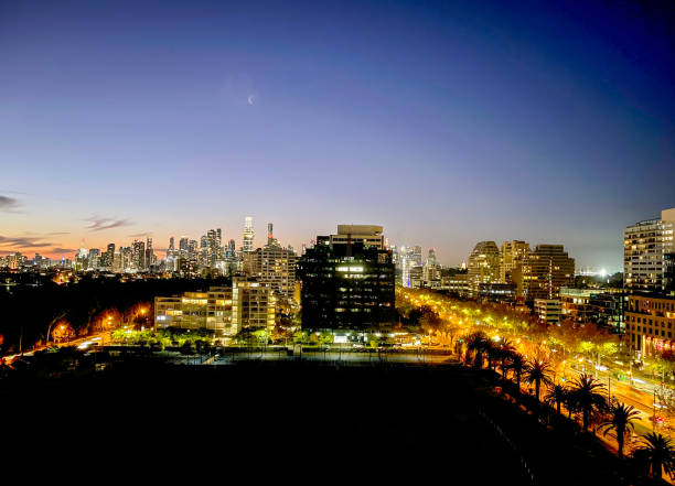 Evening view of Melbourne city district