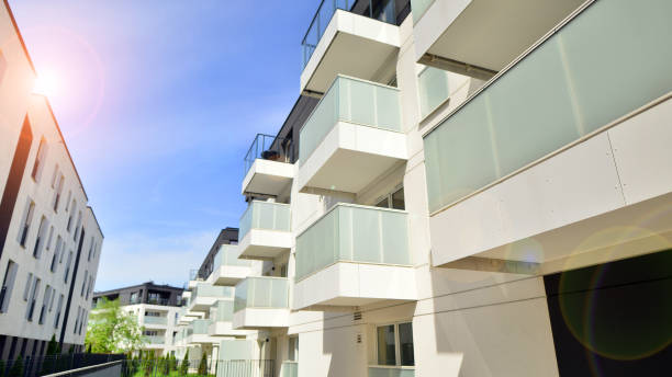 istock Contemporary residential building exterior in the daylight. 2154691821