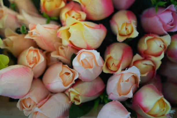 istock Top view of bunch artifical tulip flower 2154692463