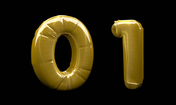 istock Golden Balloon Numbers 0 and 1 2154693528