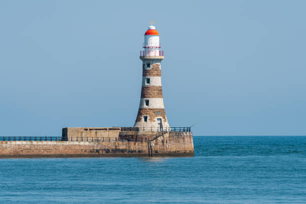 The Lighthouse and pier in Roker, Tyne and Wear, England, UK