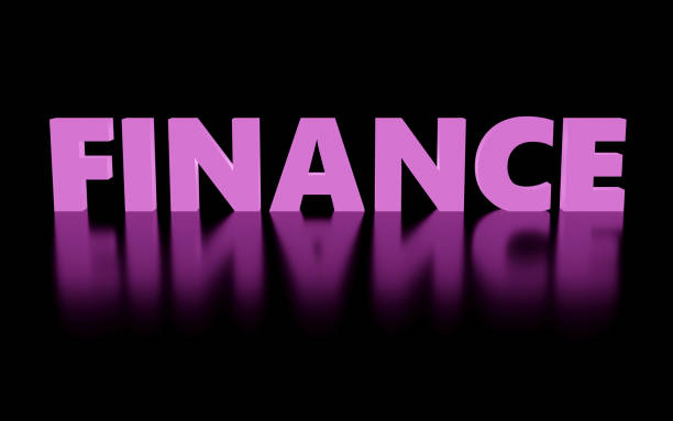 istock Luxury glowing inscription finance on grey podium, soft light, smooth background, 3d rendering 2154702613