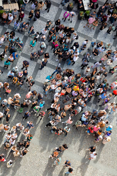 istock Dense Crowd of People from Above 2154704257
