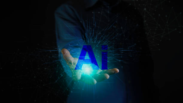 istock Ai technology, man holding AI icon global networks. Artificial Intelligence technology. AI technology Machine learning data analysis and data management, Futuristic technology transformation. 2154704650