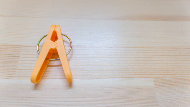 Colorful clothespins placed on the table