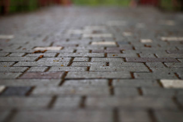 a view from below of the square in paving slabs