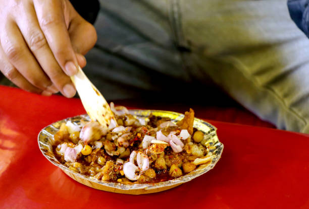istock Chole Samosa Chaat, An ever popular roadside treat 2154717693