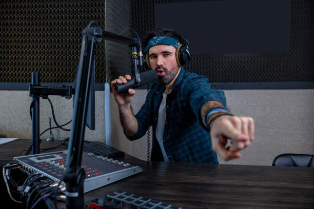 istock Hipster DJ using recording equipment and digital music creation technology 2154735325