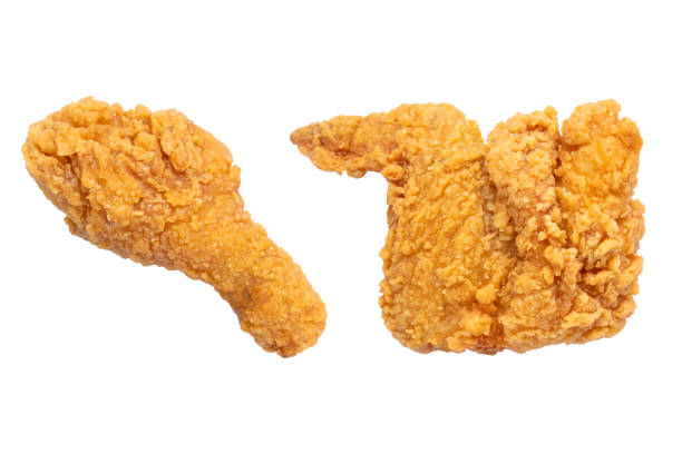 istock Crispy fried chicken wings and leg isolated on white background 2154735710