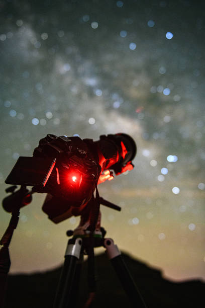 istock Camera taking picture of the Milky Way 2154741388