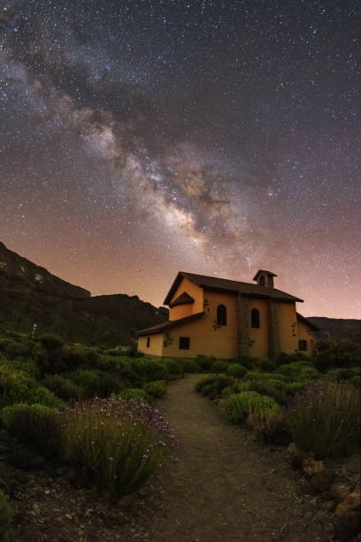 istock Milky way above the house 2154742717