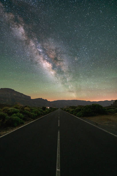 istock Milky Way above the highway with airglow 2154742872