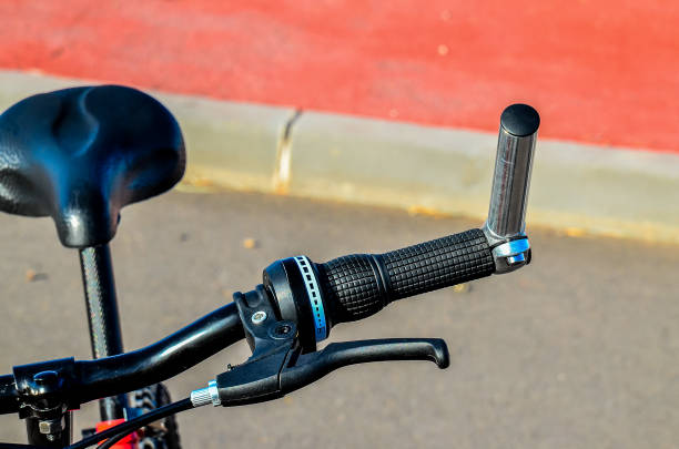 istock A black bicycle with a black seat and a black handlebar 2154743773