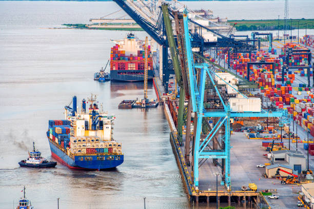 istock International Seaport Aerial 2154748095
