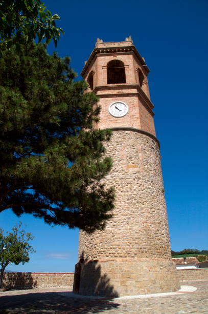 istock view of the clock tower and the pine tree 2154748323