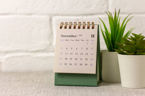 istock Hello November 2024. Desk calendar for planning and managing every date. 2154750368