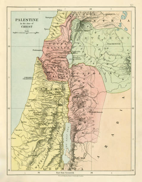 istock Map of Palestine in the time of Christ 2154751760