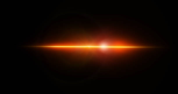 istock Light flare moving overlay asset in black. Long arm shining lens flare light leak realistic for a montage visual title beat animation. Creative spotlight sparkles abstract flash. 2154752030