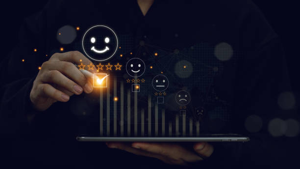 istock Customer review satisfaction feedback survey concept, User give rating to service experience on online application, Customer services best excellent business rating experience. 2154752144