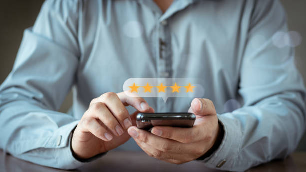 istock Customer review satisfaction feedback survey concept, User give rating to service experience on online application, Customer services best excellent business rating experience. 2154752151