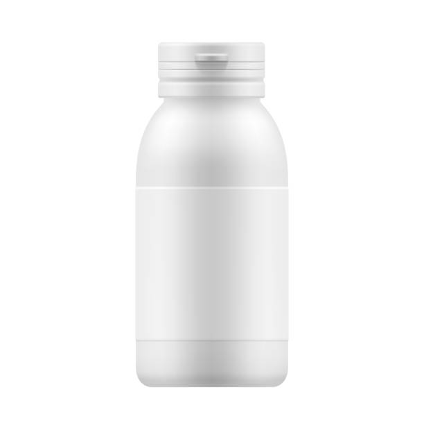 istock Medicine bottle with blank label on white background 2154753455