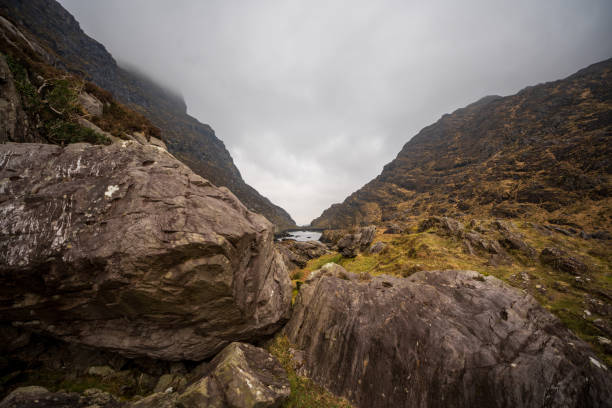 Rocks and lake in the Gap of Dunloe in County Kerry Ireland
