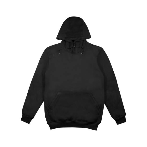 istock Template blank flat Black hoodie. top view isolated on white background 2154755768