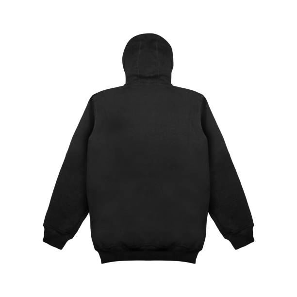 istock Template blank flat Black hoodie. top view isolated on white background 2154755788