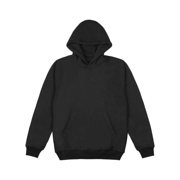 istock Template blank flat Black hoodie. top view isolated on white background 2154756692