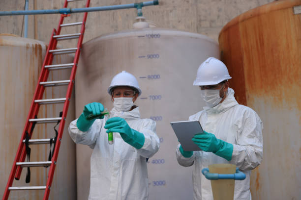 istock Biologists and wastewater treatment experts Conduct water quality simulation experiments. at the wastewater treatment plant 2154757466