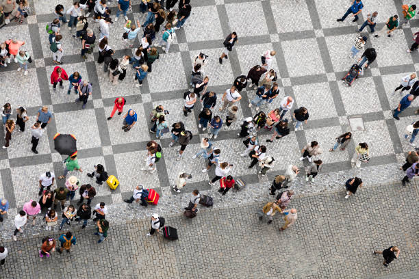 istock Crowd of People, Aerial View 2154758053