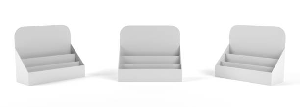 istock PDQ Display, Empty Packaging Display Tray With 3 Different Angles. Point Of Sale. Countertop Display.  3D Render 2154758068
