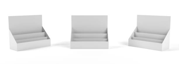istock PDQ Display, Empty Packaging Display Tray With 3 Different Angles. Point Of Sale. Countertop Display.  3D Render 2154758078