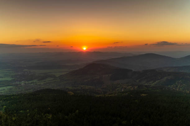 istock View from Jested hill on spring fresh landscape with color sunset 2154759131