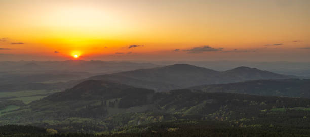 istock View from Jested hill on spring fresh landscape with color sunset 2154759158
