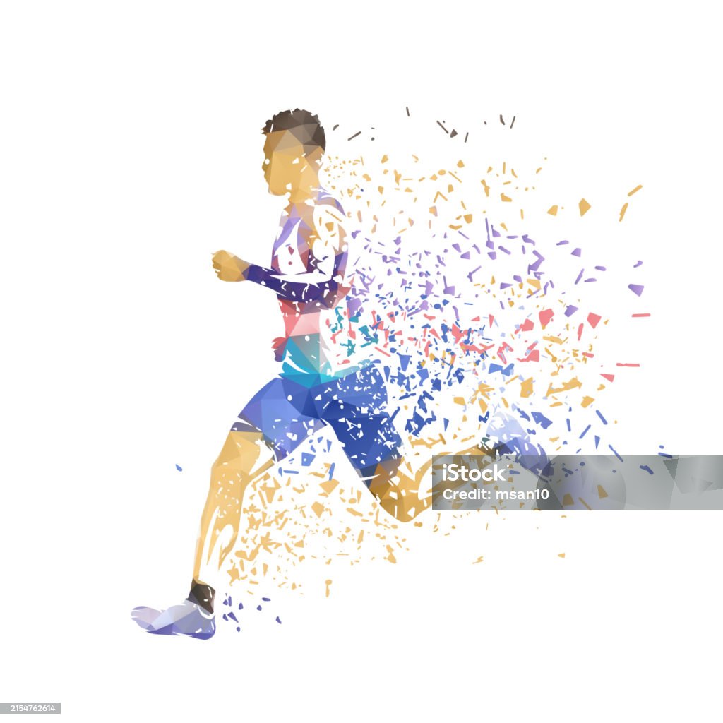Running Vector Effects Run Running Man Isolated Low Poly Vector Illustration With Shatter ...