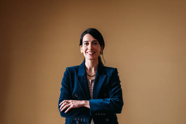istock Confident Professional Woman in Blue Blazer Smiling 2154763010