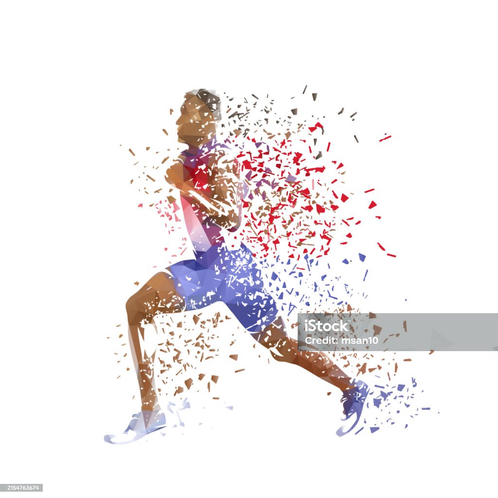 Running Vector Effects Run Running Man Isolated Low Poly Vector Illustration With Shatter ...