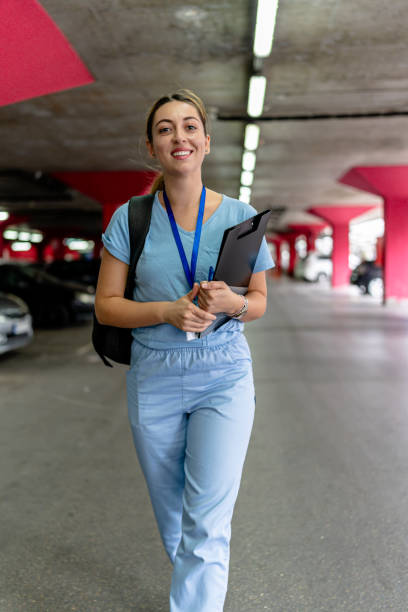 istock Posed nurse captures essence of profession in garage 2154764408