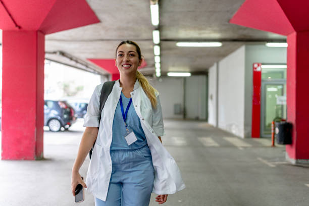 istock Female nurse strikes a pose in garage setting 2154764920
