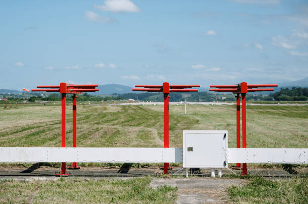 ILS antennas in an airport runway end