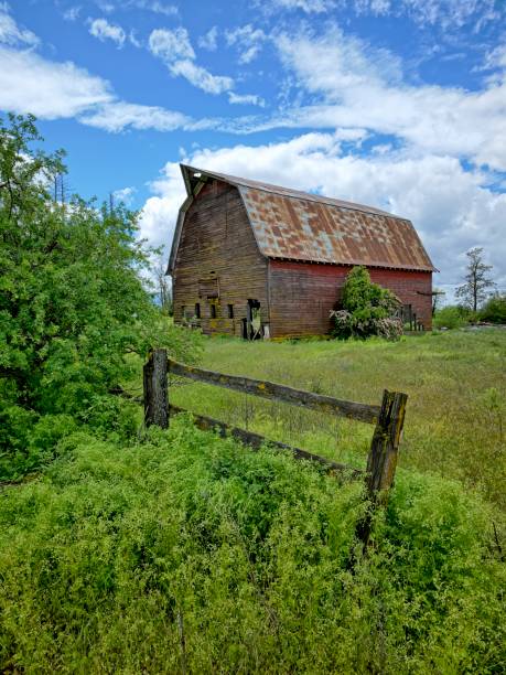 istock Wooden fence and old barn. 2154770704